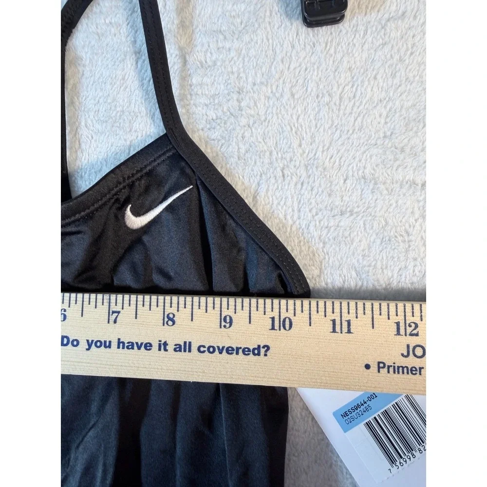 Nike Girls Solid Racerback One Piece Swimsuit Black NESS9644-001 Size‎ M 10-12Y